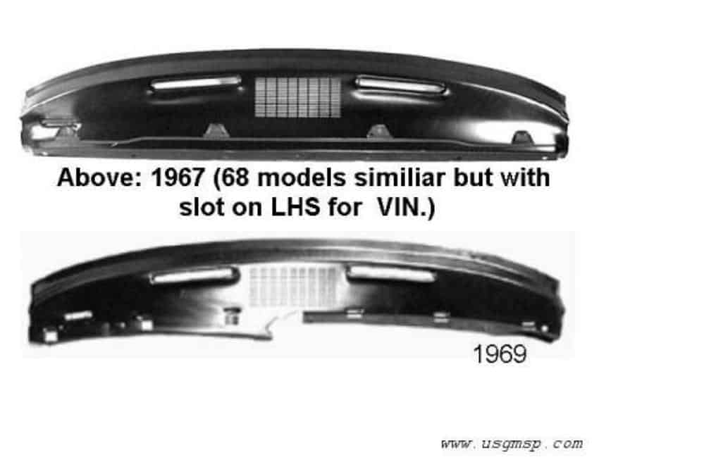 Dash Upper Instrument Replacement Panel: 1967